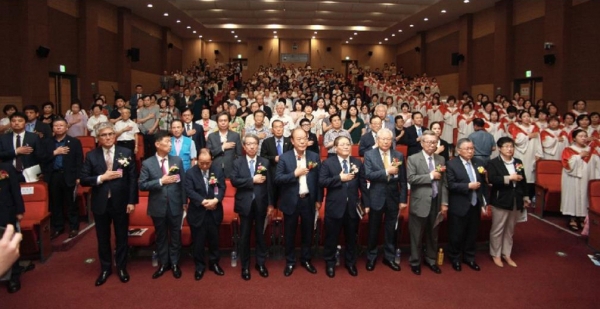 교계와 정·재계 인사들이 지난 8·15광복절 국회 기념식 장면    3.1운동UN유네스코세계기록유산등재 기념재단